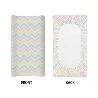 Pastel Chevron Pattern Print Changing Pad Cover