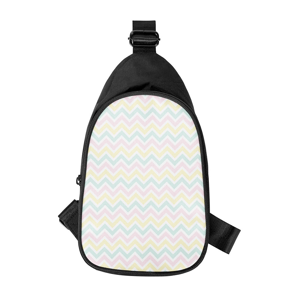 Pastel Chevron Pattern Print Chest Bag