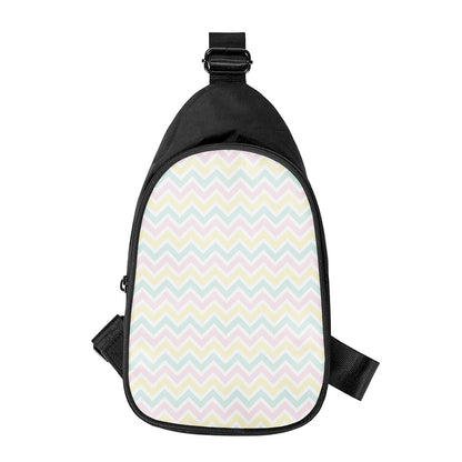 Pastel Chevron Pattern Print Chest Bag