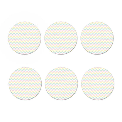 Pastel Chevron Pattern Print Coaster Set