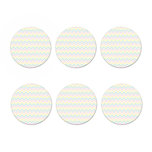 Pastel Chevron Pattern Print Coaster Set