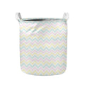 Pastel Chevron Pattern Print Collapsible Laundry Basket