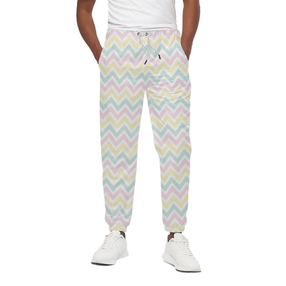 Pastel Chevron Pattern Print Cotton Pants