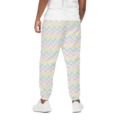 Pastel Chevron Pattern Print Cotton Pants