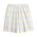 Pastel Chevron Pattern Print Cotton Shorts