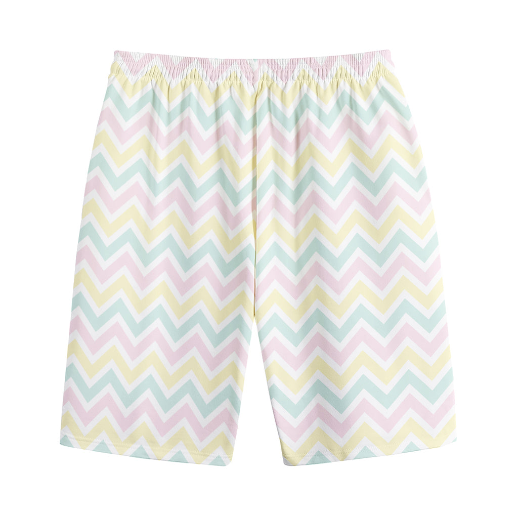 Pastel Chevron Pattern Print Cotton Shorts