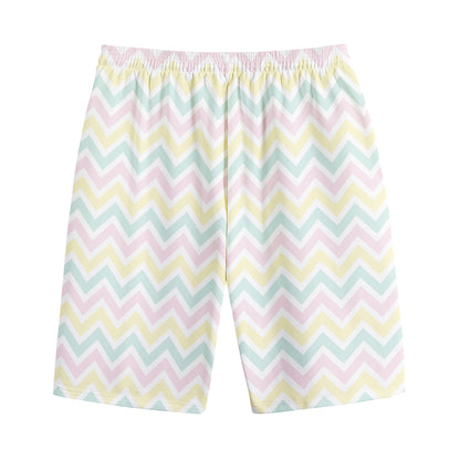 Pastel Chevron Pattern Print Cotton Shorts