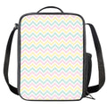Pastel Chevron Pattern Print Crossbody Lunch Bag