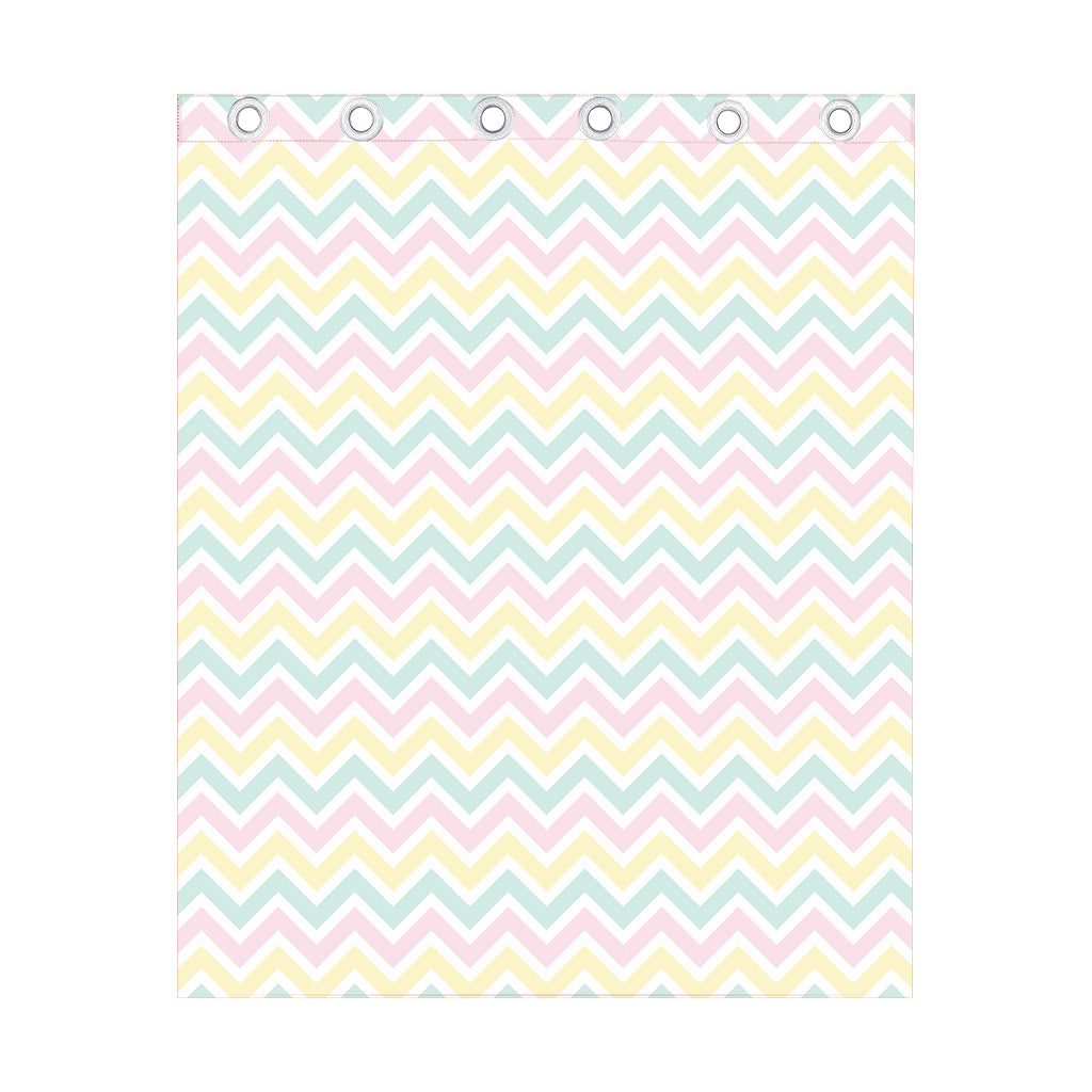 Pastel Chevron Pattern Print Curtain
