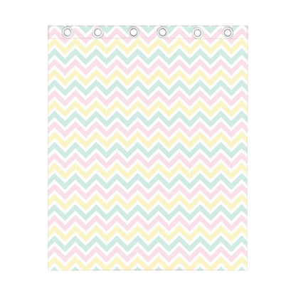 Pastel Chevron Pattern Print Curtain