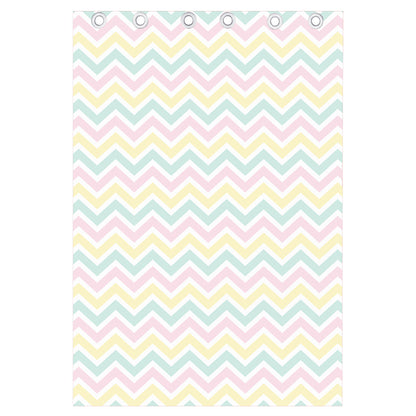 Pastel Chevron Pattern Print Curtain