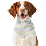 Pastel Chevron Pattern Print Dog Bandana
