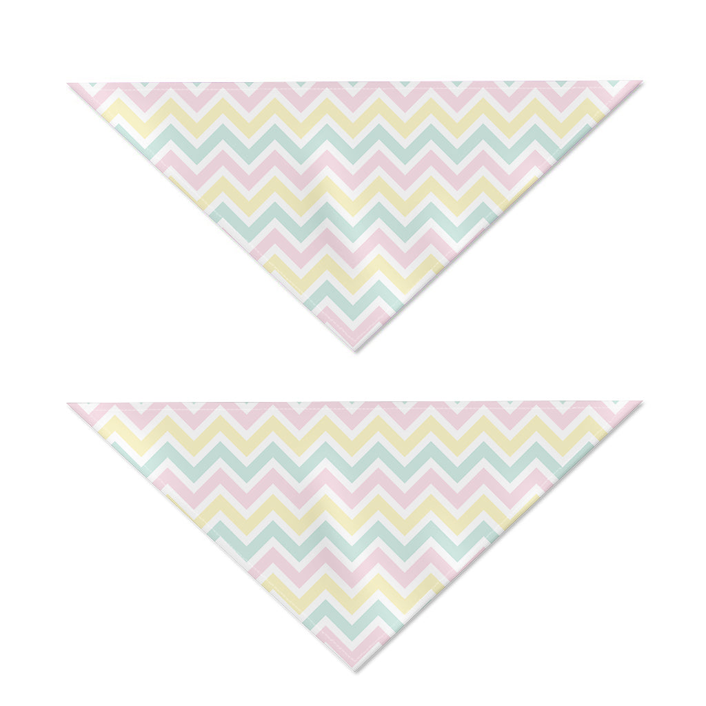 Pastel Chevron Pattern Print Dog Bandana
