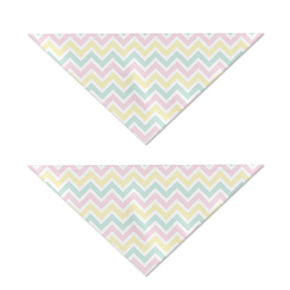 Pastel Chevron Pattern Print Dog Bandana