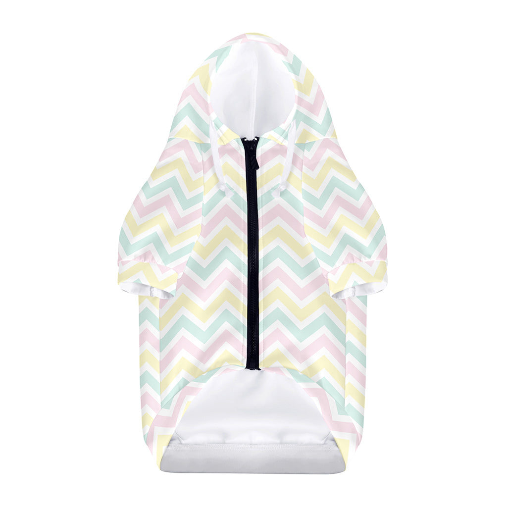 Pastel Chevron Pattern Print Dog Zip Up Hoodie
