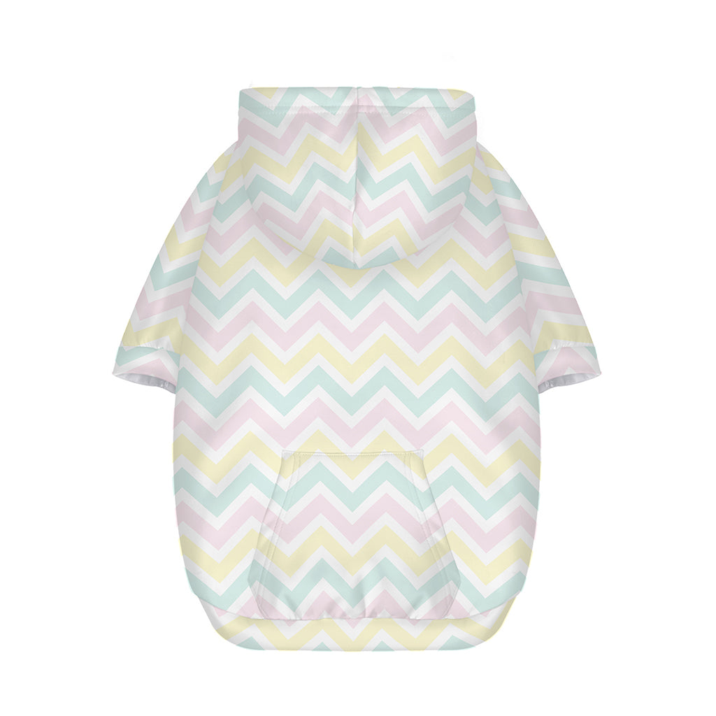 Pastel Chevron Pattern Print Dog Zip Up Hoodie