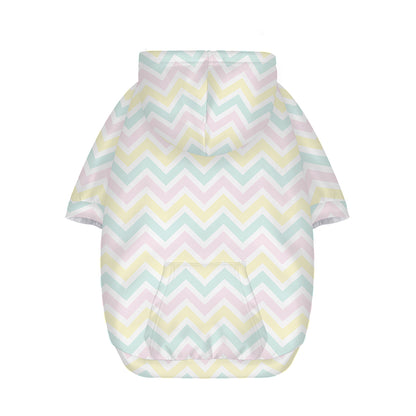Pastel Chevron Pattern Print Dog Zip Up Hoodie