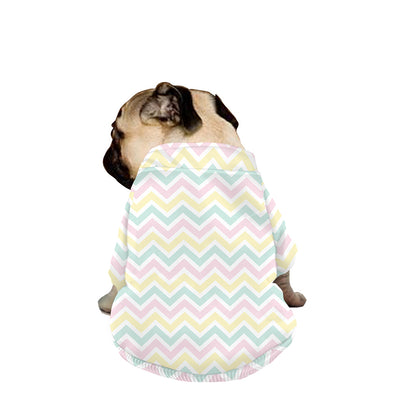 Pastel Chevron Pattern Print Dog Zip Up Jacket
