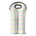 Pastel Chevron Pattern Print Double Neoprene Wine Tote