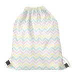 Pastel Chevron Pattern Print Drawstring Bag