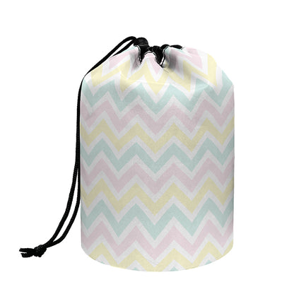 Pastel Chevron Pattern Print Drawstring Makeup Bag