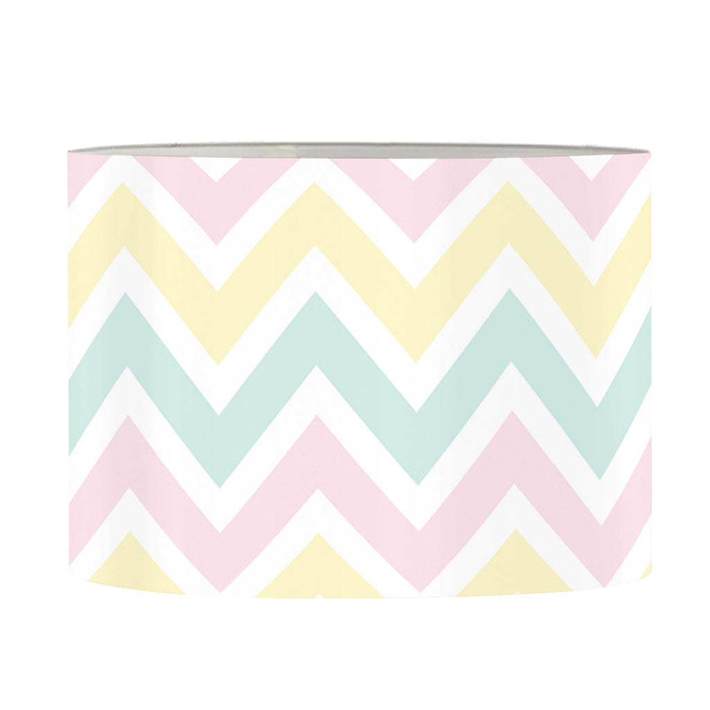 Pastel Chevron Pattern Print Drum Lamp Shade