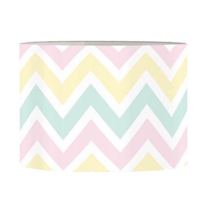 Pastel Chevron Pattern Print Drum Lamp Shade