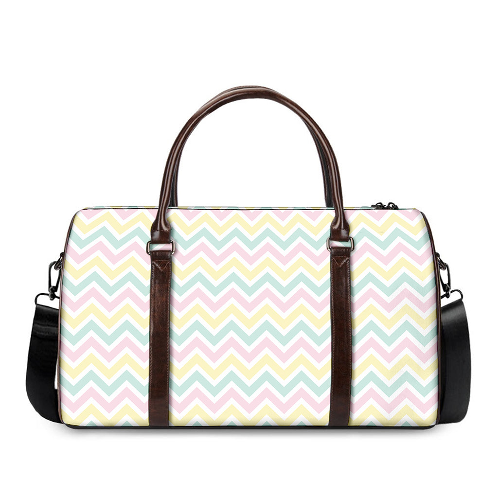 Pastel Chevron Pattern Print Duffle Bag