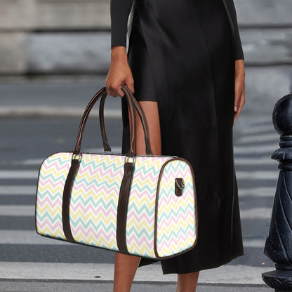 Pastel Chevron Pattern Print Duffle Bag