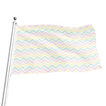 Pastel Chevron Pattern Print Flag