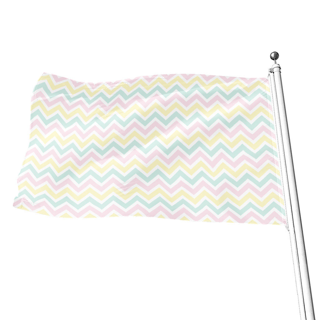 Pastel Chevron Pattern Print Flag