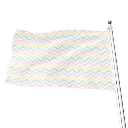 Pastel Chevron Pattern Print Flag