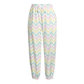 Pastel Chevron Pattern Print Fleece Lined Knit Pants
