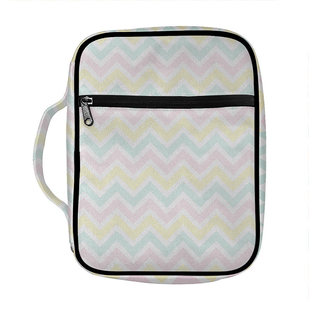 Pastel Chevron Pattern Print Front Pocket Bible Bag