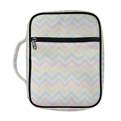 Pastel Chevron Pattern Print Front Pocket Bible Bag