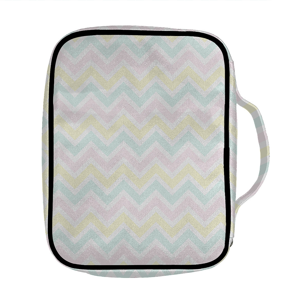Pastel Chevron Pattern Print Front Pocket Bible Bag