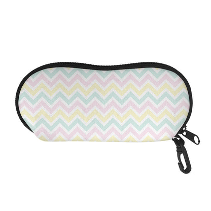 Pastel Chevron Pattern Print Glasses Case