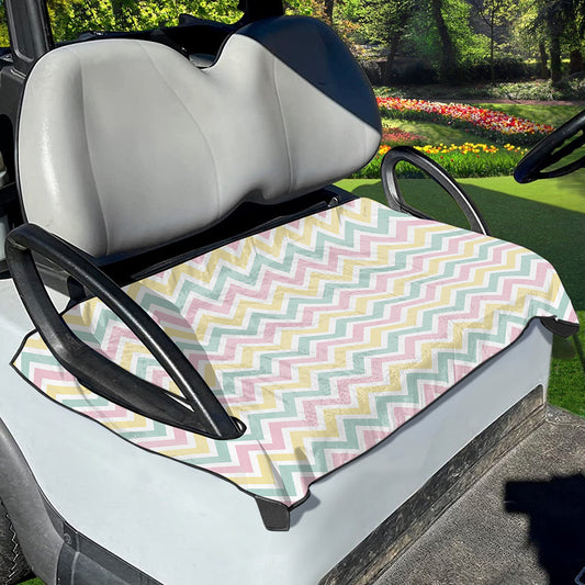 Pastel Chevron Pattern Print Golf Cart Seat Cover