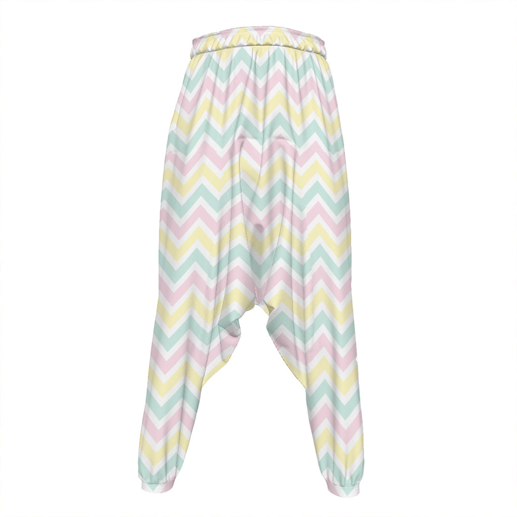 Pastel Chevron Pattern Print Hammer Pants