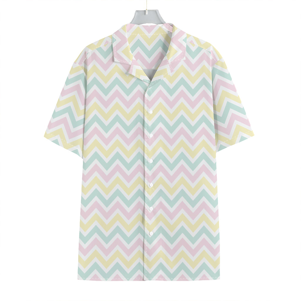 Pastel Chevron Pattern Print Hawaiian Shirt