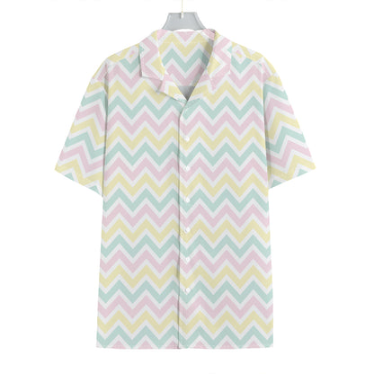 Pastel Chevron Pattern Print Hawaiian Shirt