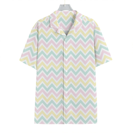 Pastel Chevron Pattern Print Hawaiian Shirt