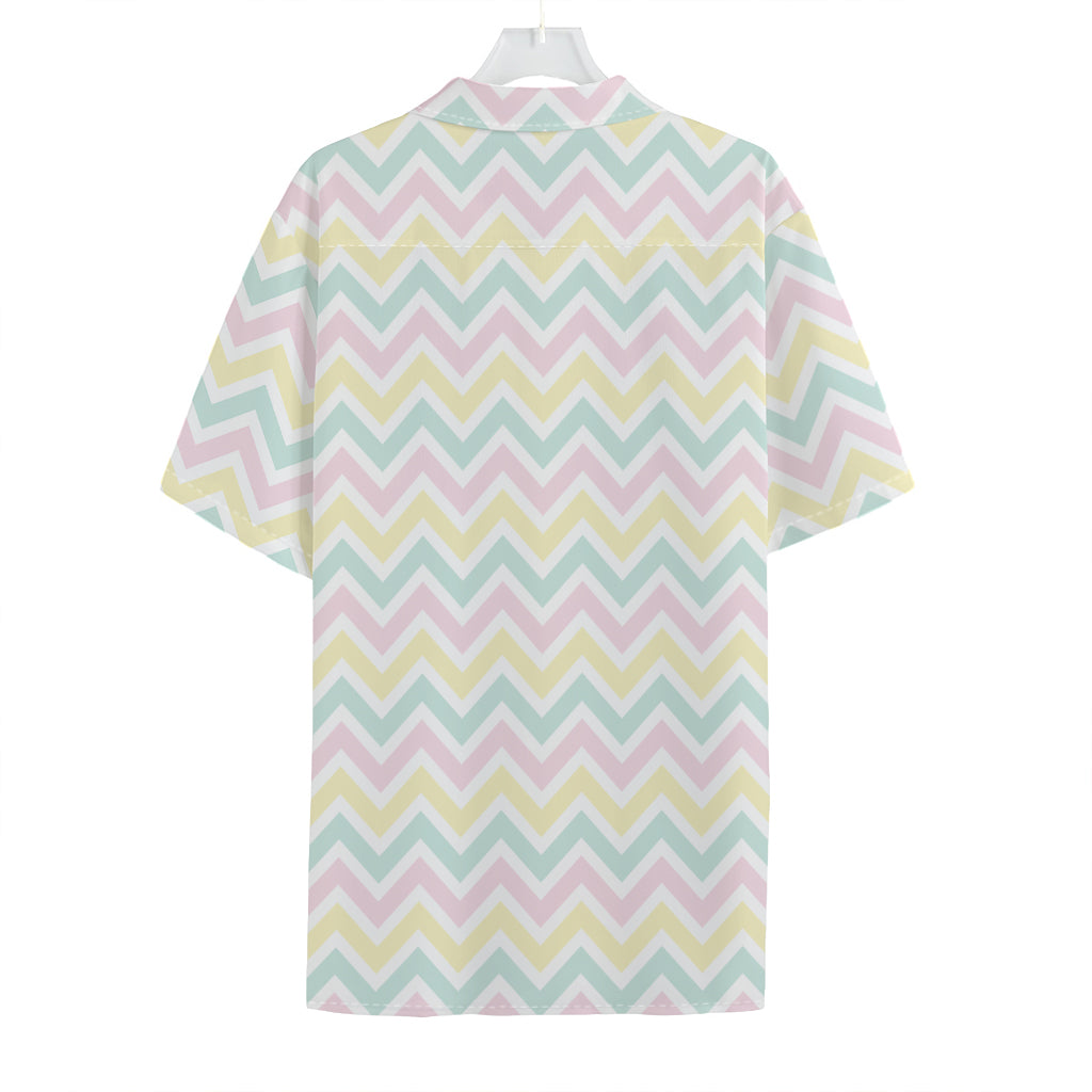 Pastel Chevron Pattern Print Hawaiian Shirt