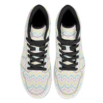 Pastel Chevron Pattern Print High Top Leather Sneakers