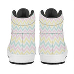 Pastel Chevron Pattern Print High Top Leather Sneakers