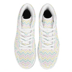Pastel Chevron Pattern Print High Top Leather Sneakers