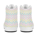 Pastel Chevron Pattern Print High Top Leather Sneakers