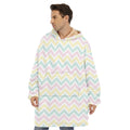 Pastel Chevron Pattern Print Hoodie Blanket