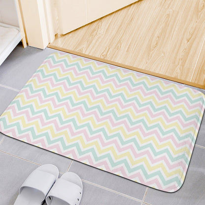 Pastel Chevron Pattern Print Indoor Door Mat