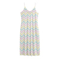 Pastel Chevron Pattern Print Jersey Midi Cami Dress
